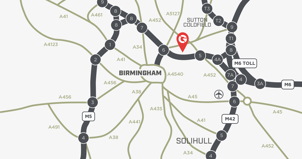 Map of Gravelly Industrial Park, Birmingham, B24